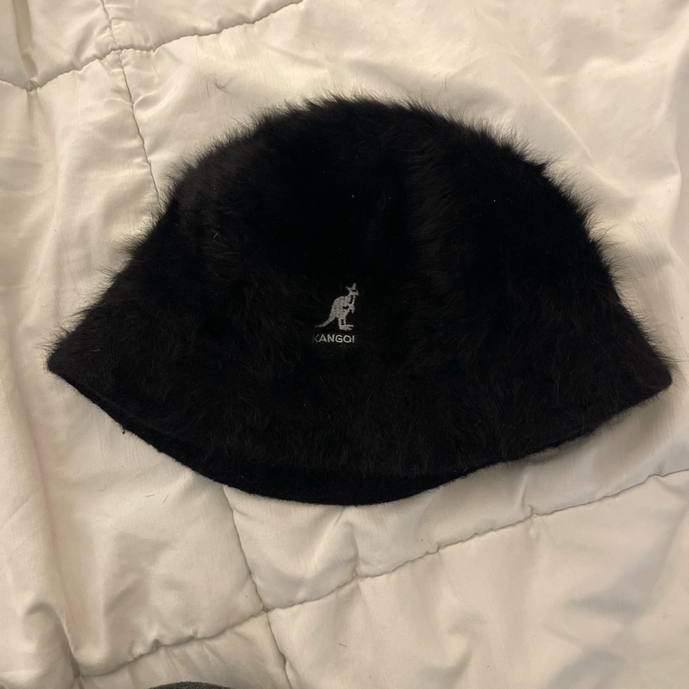 Kangol Women's Black Faux Furry Bucket Hat